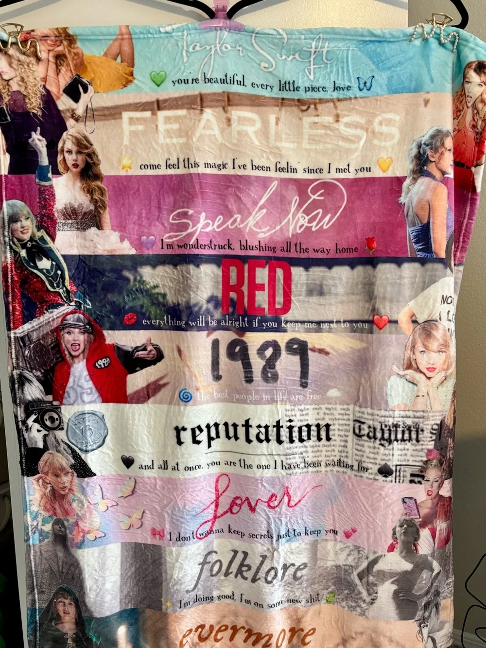 Taylor Swift Music-Themed Decorative Throw
